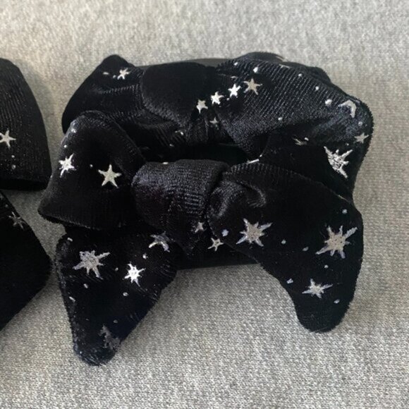 Halloween Black Silver Star Velvet Hair Clip Bow Lot - Picture 4 of 5